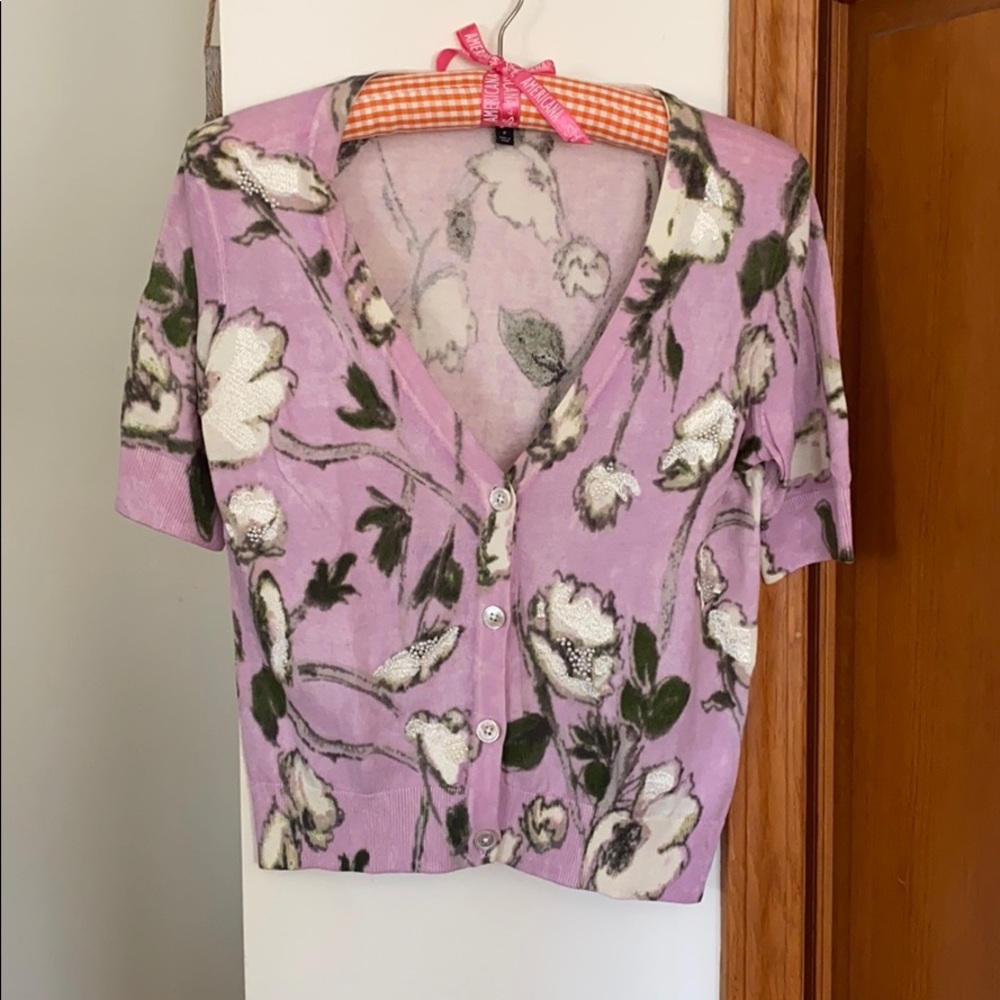 Talbots petit short sleeve v neck sweater